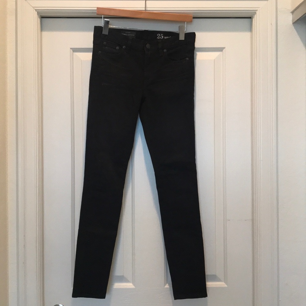 J Crew Midrise Toothpick Skinny Black Denim